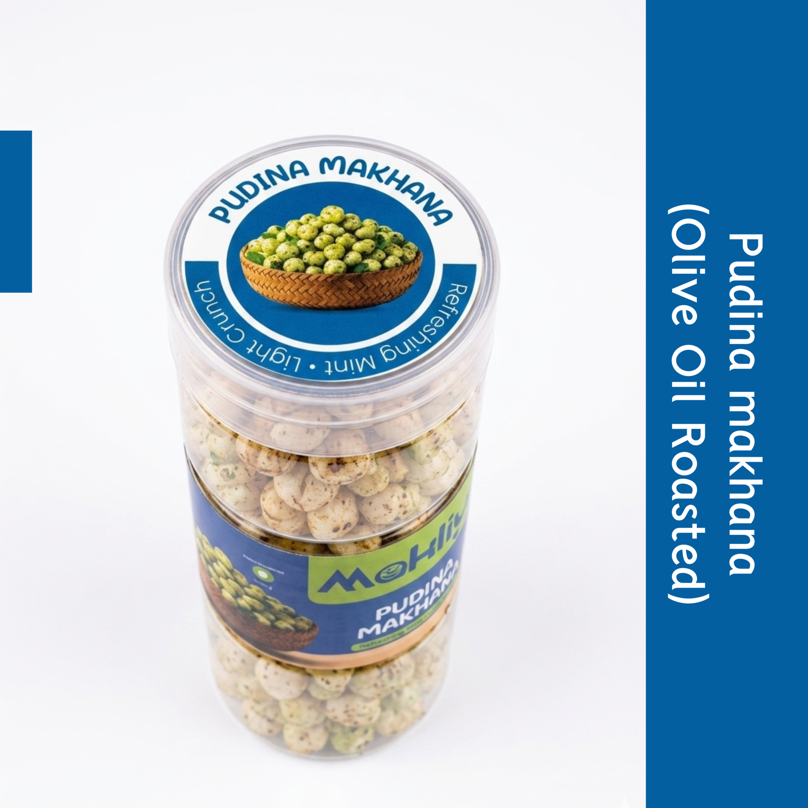 MAKLIY Pudina Makhana (Olive Oil Roasted) 100g | Premium Roasted Fox Nuts | High Protein & Fiber | Gluten-Free Snack