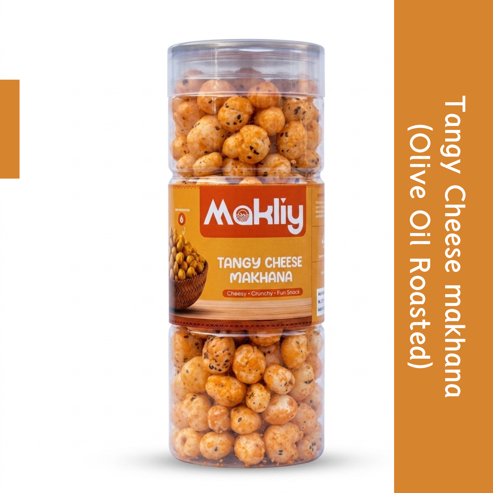 MAKLIY Tangy Cheese Makhana (Olive Oil Roasted) 100g | Premium Roasted Fox Nuts | High Protein & Fiber | Gluten-Free Snack